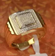 1.20Ct Round Cut Simulated Diamond Men's Engagement Cluster Ring 925 Silver