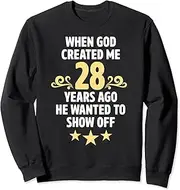 [X.Style] Hilarious 28th Birthday Decorations for Him Her Men Women Sweatshirt ds1150 Sweater (L) Black