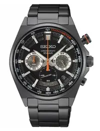 在飛比找Yahoo!奇摩拍賣優惠-SEIKO 精工 CS 系列 酷黑金屬三眼計時男錶 / SS
