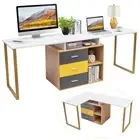 L Shape Computer Corner Desk Double Workstation Laptop Study Table(OUT OF STOCK)