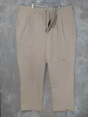 Dockers Pants Mens 44x30 Beige Chino Recode Pleated Classic Fit Cotton Casual