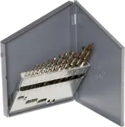 Chicago Latrobe 550 Series Cobalt Steel Jobber Length Drill Bit Set with Metal C