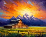 Tucocoo Grand Teton Mountains Paint by Numbers Kits 16 x 20 inch w/ DIY Frame
