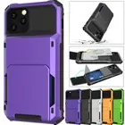 Heavy Duty Wallet Case For iPhone 16 15 14 13 Filp Card Slot Holder Armor Cover