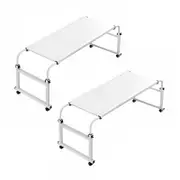 SOGA 2X 140x45cm White Cross Bed Movable Desk Table w/ Adjustable Length & Height