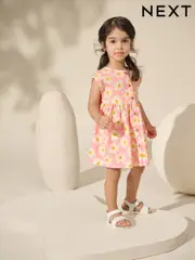 Pink Flower Button Through Summer Dress (3mths-10yrs) (E87904) | $24 - $31