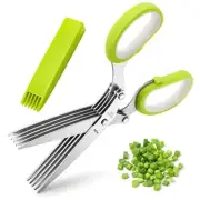 Herb Scissors, X-Chef Multipurpose 5 Blade Kitchen Herb Shears Herb Cutter