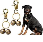 Cat & Dog Collar Bell, Pack of 2, Extra Loud Cat and Dog Bell for Collar, Pet Tracker and Falconry, Pendant Bells for Dog Cat Harness, Universal, Brass, Bronze