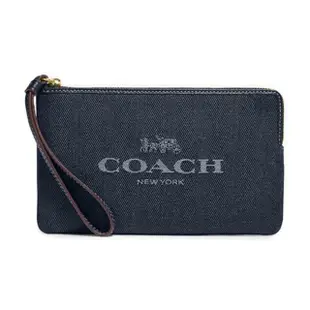 【COACH】丹寧藍coach logo大手拿包(CH386 IMDEN)