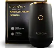 Di'Aroma Waterless Portable Aroma Oil Diffuser (Black) Rechargeable USB Type-C, Aromatherapy 100% Pure Concentrated Essential Oil Nebulising Diffuser for Car, Office, Home, Bedroom,Spa.