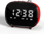 Retro Alarm Clock with Bluetooth, Time Display, Alarm Setting,TF Card Slot, AUX Jack, Hands-Free Calling, Vintage Decor for for Home/Outdoor iTOMA 138