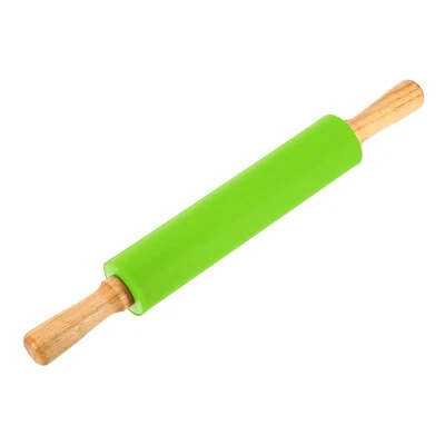 9.6 Inch Silicone Rolling Pin, Small Dough Roller, Green