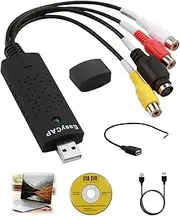 USB VHS to Digital Converter Video Capture Card – RCA and S-Video to USB 2.0 Converter for VHS, VCR, Hi8, Mini DV, DVD – Digitize Tapes to PC/Mac, Transfer to DVD/YouTube – Win/Mac Compatible