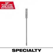 Milwaukee PLUSLOK 12 in. SDS-PLUS Carbide Bit Extension Increased Access Reach