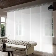 EMOH Pearly White Adjustable Sliding Single Rail Track with 23.5 in. Slates, 58