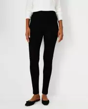 Ann Taylor Womens Animal Print Side Zip Leggings Pants Gray Leopard size 8
