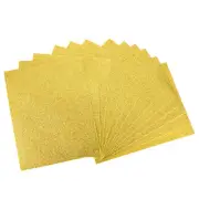 12 Pack 10.83 x 8.46" 2mm Thickness EVA Foam Sheets for Arts Golden Tone Glitter