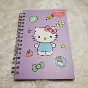 Hello Kitty Hard Cover Notebook Journal Spiral Purple Science Rules Sanrio