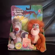 NEW Vintage Jungle Book King Louie&Baloo Plush Walt Disney Bean Bag Toys Mattel
