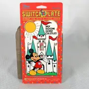 Vtg Disney Light Switch Plate Cover Mickey Mouse My Room is My Castle New USA