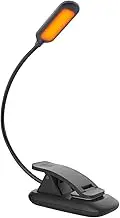 HONWELL Amber Book Light, Rechargeable Clip-on Reading Light for Bed, Dimmable, Blue Light Blocking, Warm Light for Kids and Bookworms
