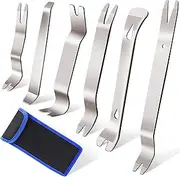 6pcs Metal Trim Removal Tool, Auto Pry Tool Kit Trim Removal Tool Set for Vehicle Door Panel (Silver)