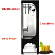 Twin T90 Grow Tent Hydroponics Grow Room Propagation & Flowering Seedling Mylar