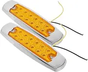 Zerodeko 2pcs High Brightness LED Side Marker Lights for Trucks Trailers Cars Multi Functional Warning Lights Electroplated Design Versatile Applications for Enhanced Safety