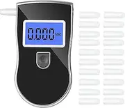 Tester, Handheld Breathalyzer with Blue Backlight LCD Screen Portable Breathalyzer with 20 Mouthpieces