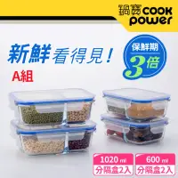 在飛比找momo購物網優惠-【CookPower 鍋寶】耐熱玻璃密封保鮮盒(組合_任選)