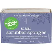 Natural Value Sisal Scrubber Sponge 2 Pack