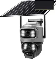 Security Protection Outdoor Waterproof Solar Panel WiFi Camera 8MP HD 4K Surveillance Cameras PIR Human Detection Home Security(64GB 4G Camera)