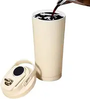 Zuasdvnk Coffee Bottle | 18oz Coffee Tumbler with Handle - Portable Spill-Proof Direct Drinking Tumbler Ceramic Liner Water Cup for Hiking Running Outdoor