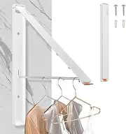 Eampoy 1 Pack Clothes Drying Rack Wall Mounted, Retractable & Foldable Clothes Hanger for Laundry Room Organization and Storage, Clothes Hanger Rack for Dorm, Closet, Balcony, Laundry Room