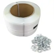 500m 19mm Super Heavy Duty Strapping + 200 Clips Pallet Cargo Soft Packing Strap