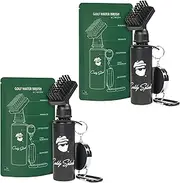 2-Pack Caddy Splash Club Scrub Golf Water Brush - Retractable Brush with Nylon-Bristles Head- Anti-Leak Reservoir Tube - Squeeze Bottle for Easy Cleaning - 7.5 Inches, Holds 4 Ounces of Water