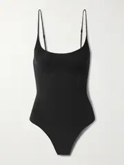 [SKIMS] SKIMS - Sheer Seamless Thong Bodysuit - Onyx - Black - M M Black
