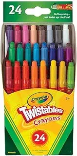 Crayola 24 Mini Twistables Crayons, 24 Bright and Classic Colours, Twist for Fun, Great for little hands, Durable and Protected Core, Creative and Safe Nontoxic Colouring and Drawing Tools for Kids