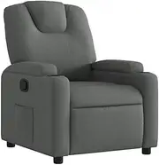 'vidaXL Manual Recline Fabric Recliner Chair with Cup Holders, Side Pocket and Comfortable Seat - Dark Grey