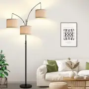 Dimmable Floor Lamp 3 Lights Black Arc Floor Lamps for Living Room Modern Tal...