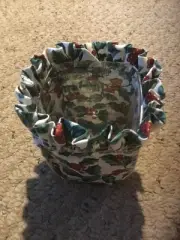 Longaberger Cloth And Plastic Liner. Mistletoe. 3" X 3" X 3". U.