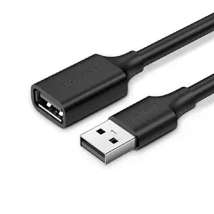 綠聯 USB 2.0A公對A母鍍鎳成型款 圓線 黑色 (3公尺)