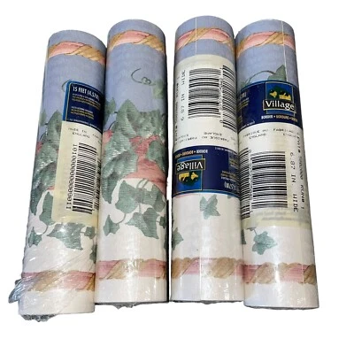 Vintage Village Wallpaper Board 6.75” 5Yards 4 Rolls Ivy Pre-Pasted NOS