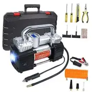 Digital Tire Inflator, Portable Toolbox 12V Air Compressor Pump Heavy Duty