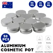 Aluminium Empty Cosmetic Pot Lip Balm Jar Tin Container Silver Box AU
