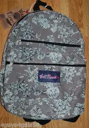 BACKPACK Wall Flower GREY FLORAL Cool Retro Girls
