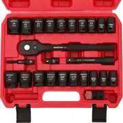 1/2" Drive Socket Wrench Set 25-PC SAE Metric Impact Ratchet Tool Assortment Box