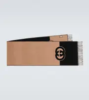 [Gucci] Gucci Interlocking G wool and cashmere scarf One Size beige