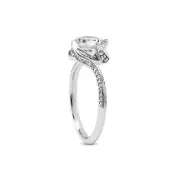 0.72ct tw H VS2 Round Brilliant Natural Certified Diamonds 14K Gold Accent Ring