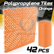 42pcs 16"x16" Orange Garage Floor Mat Perforated Flooring Tile Shop Interlocking